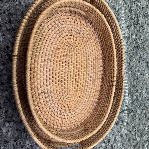 NEW Rattan Wicker Tray Perfect Christmas Gifts for Women, Serving Tray - Picture 9 of 9